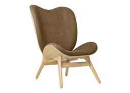 Umage A Conversation Piece Tall Lounge Chair in Oak and Sugar Brown