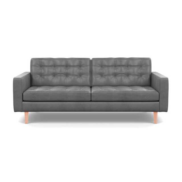 Heal's Hepburn 3 Seater Daino Leather Steel Natural Feet - image 1