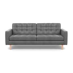 Heal's Hepburn 3 Seater Daino Leather Steel Natural Feet - thumbnail 1