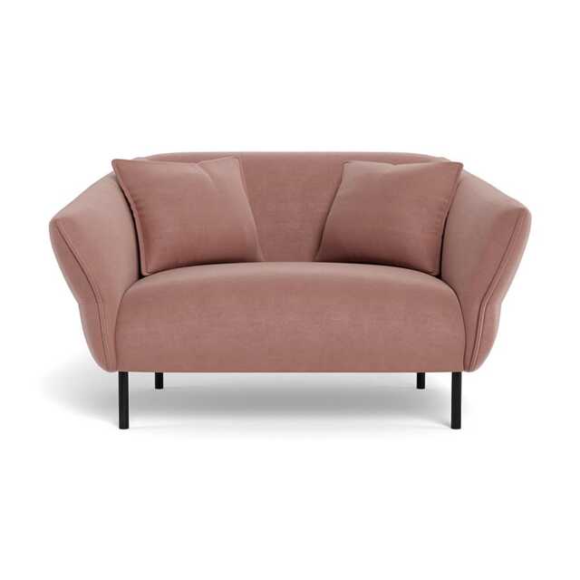 Heal's Alto Loveseat Smart Luxe Velvet Dusky Pink Black Feet - image 1