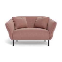 Heal's Alto Loveseat Smart Luxe Velvet Dusky Pink Black Feet - thumbnail 1