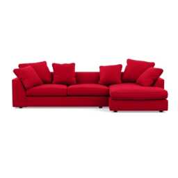 Heal's Cumulus Right Hand Facing Corner Sofa Melton Wool Red Oxide Black Feet