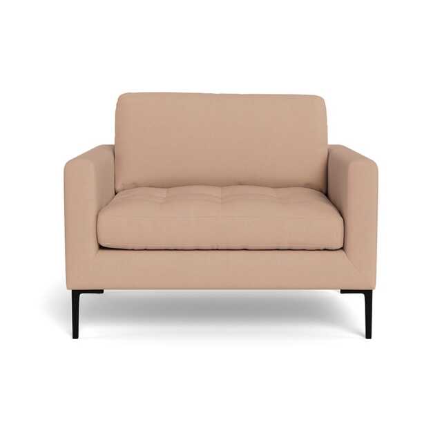 Heal's Eton Loveseat Capelo Linen-Cotton Rosedale Black Feet