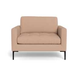 Heal's Eton Loveseat Capelo Linen-Cotton Rosedale Black Feet