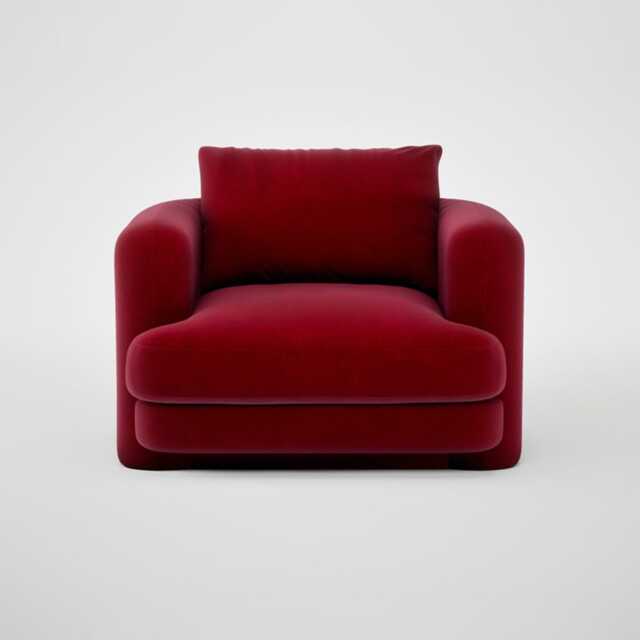 Heal's Rafi Swivel Armchair Smart Luxe Velvet Mulberry