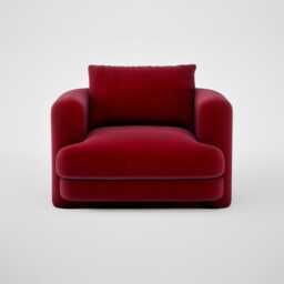 Heal's Rafi Swivel Armchair Smart Luxe Velvet Mulberry