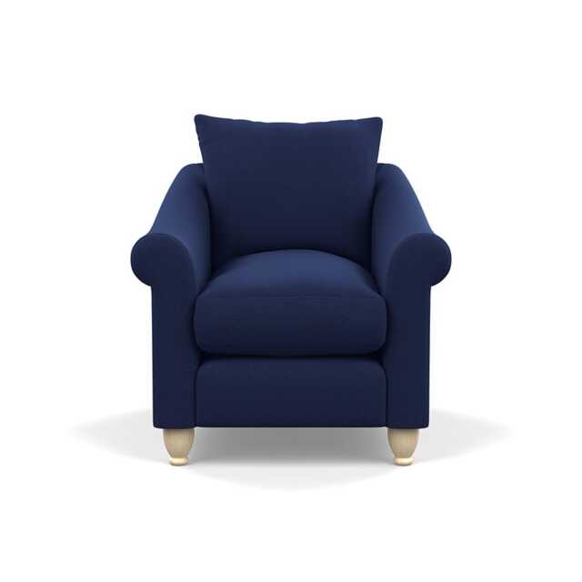 Heal's Devon Armchair Melton Wool New Navy Natural Feet
