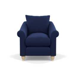 Heal's Devon Armchair Melton Wool New Navy Natural Feet