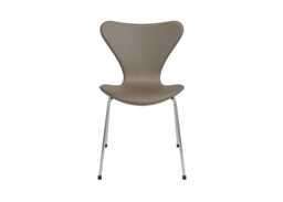Fritz Hansen Series 7 Chair Harness Leather Slate Grey Chrome Legs