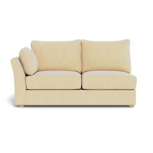 Heal's Tailor Medium Left Hand Facing Corner Unit Smart Luxe Velvet Biscuit Natural Feet