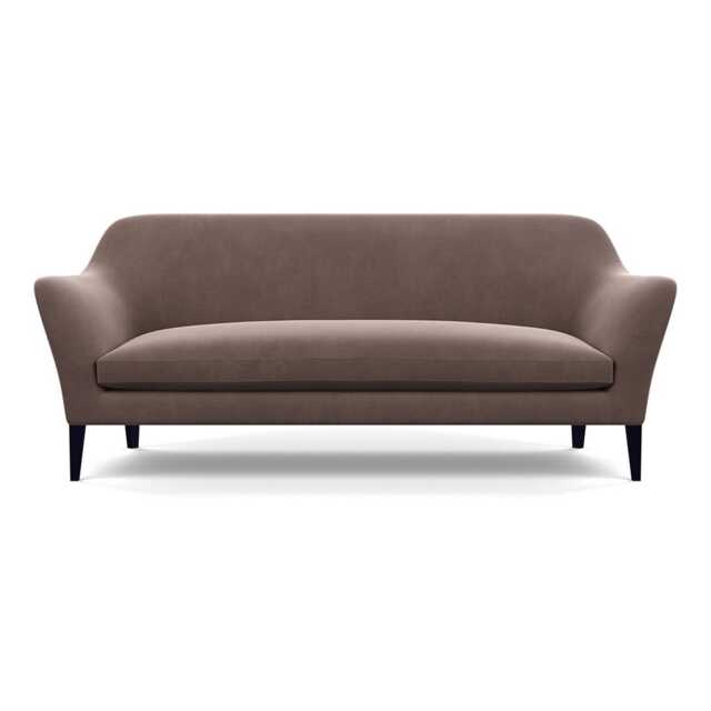 Heal's Wallis 4 Seater Sofa Smart Velvet Mouse Black Painted Oak Feet
