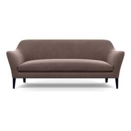 Heal's Wallis 4 Seater Sofa Smart Velvet Mouse Black Painted Oak Feet