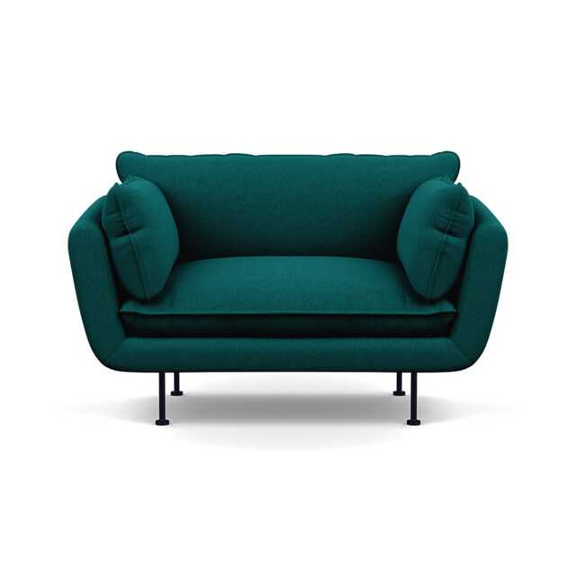 Heal's Allora Loveseat Brushed Cotton Pine Black Feet