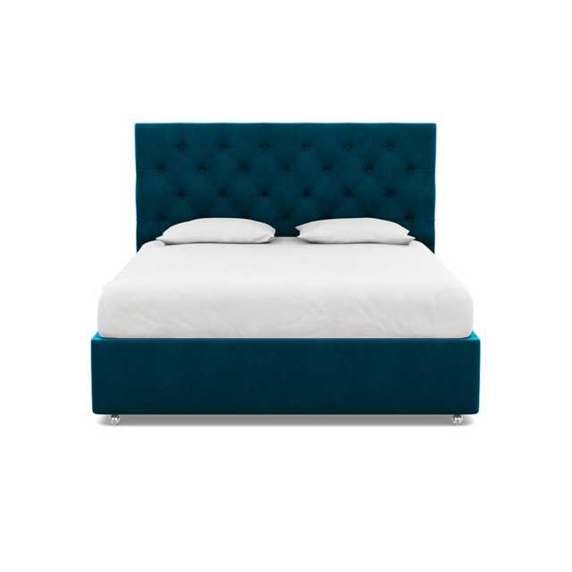 Heal's Balmoral Headboard Super King Velvet Teal - image 1