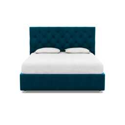 Heal's Balmoral Headboard Super King Velvet Teal - thumbnail 1