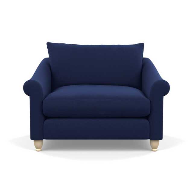 Heal's Devon Loveseat Melton Wool New Navy Natural Feet - image 1