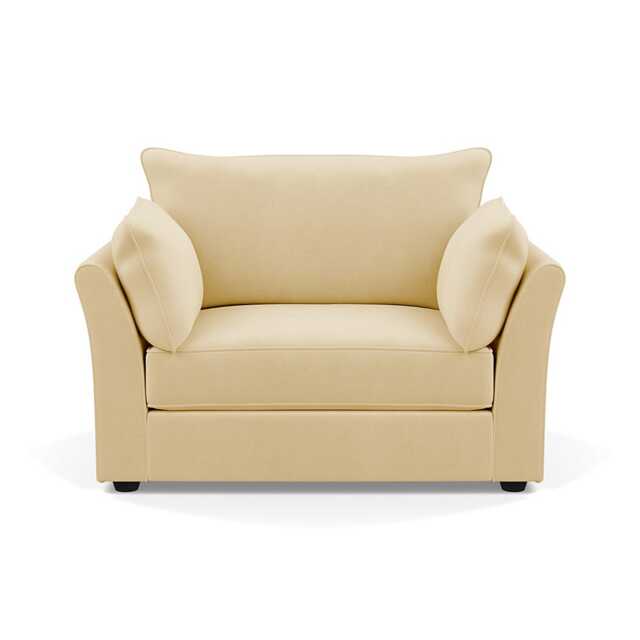 Heal's Tailor Loveseat Smart Luxe Velvet Biscuit Black Beech Feet