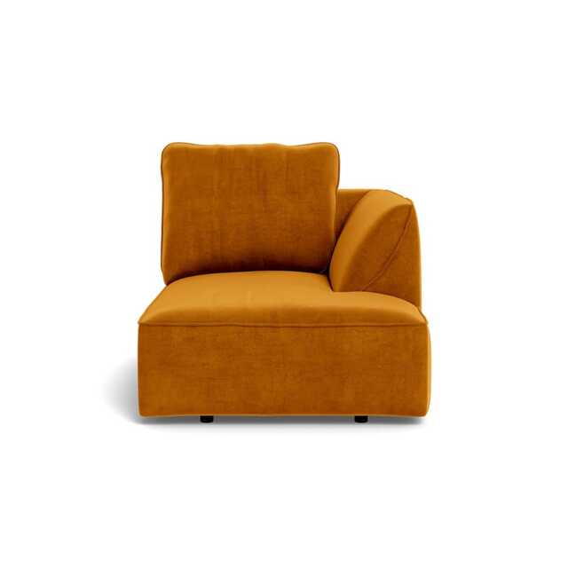 Heal's Morven Right Hand Facing Chaise Unit Smart Luxe Velvet Cognac