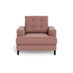 Heal's Mistral Armchair Smart Luxe Velvet Dusky Pink Black Beech Feet