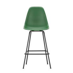 Vitra Eames Plastic Stool RE Medium Emerald Basic Dark Powdered Legs