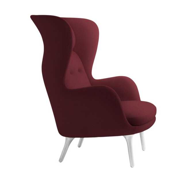 Fritz Hansen Ro Easy Chair Dark Red Fabric Aluminium Legs - image 1
