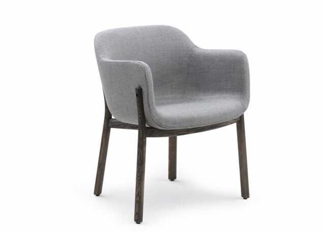 De La Espada Porto Dining Chair Danish Oiled Ash and Grey Sunniva 2 Upholstery