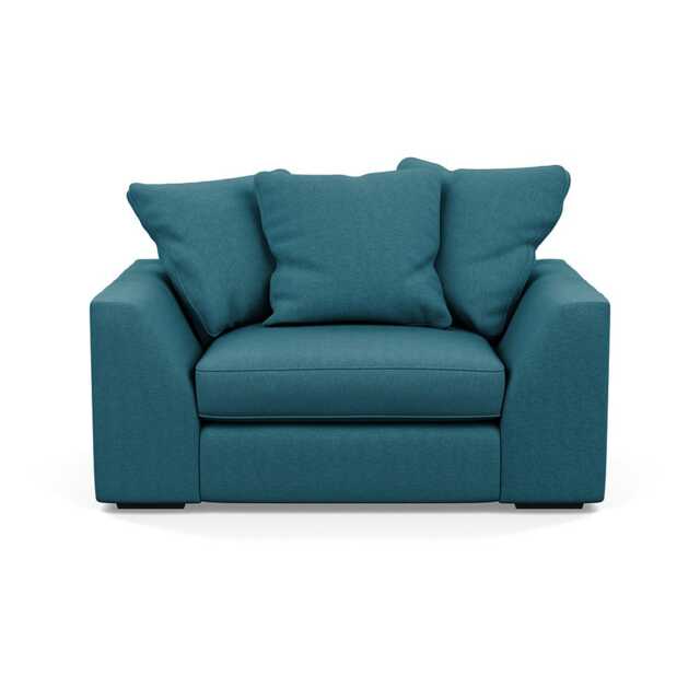 Heal's Cumulus Loveseat Brushed Cotton Cadet Black Feet