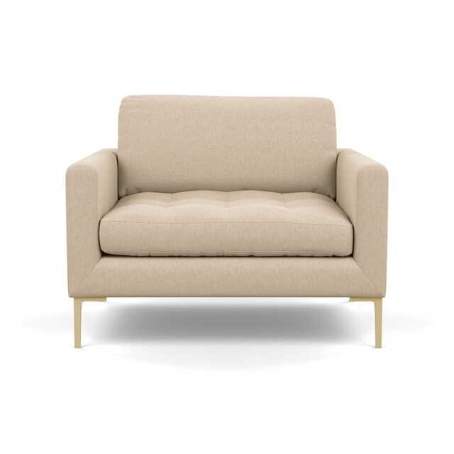 Heal's Eton Loveseat Brushed Cotton Oat Brass Feet