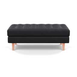 Heal's Hepburn Ottoman Liena Leather Black 622 Natural