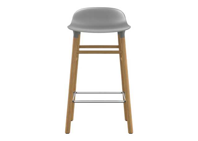 Normann Copenhagen Form Barstool in Grey with Oak Legs