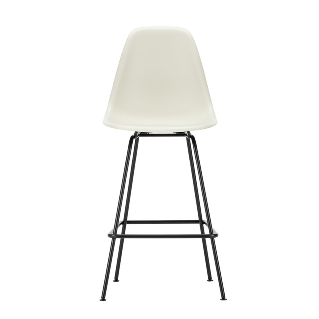 Vitra Eames Plastic Stool RE Medium Pebble Basic Dark Powdered Legs