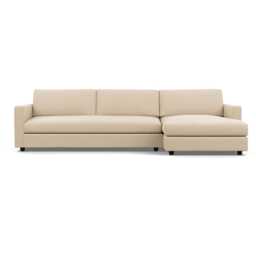 Heal's Nimbus II 4 Seater Corner Chaise RHF Brushed Cotton Oat Black Feet