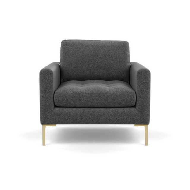 Heal's Eton Armchair Melton Wool Granite Brass Feet