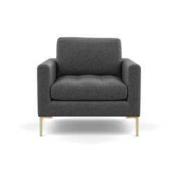 Heal's Eton Armchair Melton Wool Granite Brass Feet