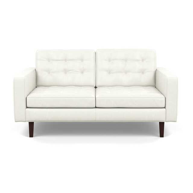 Heal's Hepburn 2 Seater Liena Leather White 634 Black