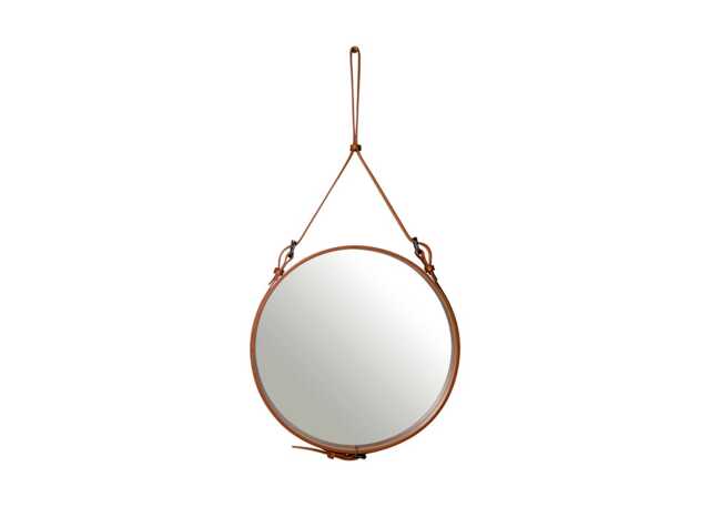 Gubi Adnet Wall Mirror Small Tan Leather