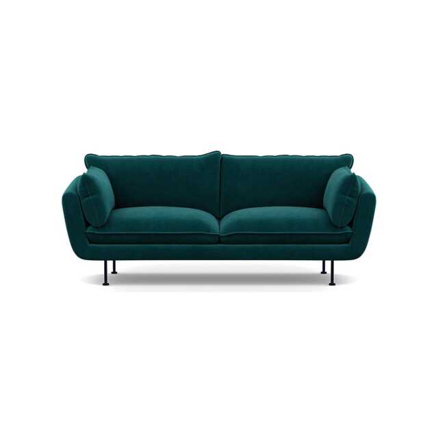 Heal's Allora 3 Seater Sofa Smart Luxe Velvet Ocean Black Feet