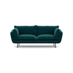 Heal's Allora 3 Seater Sofa Smart Luxe Velvet Ocean Black Feet