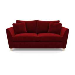 Heal's Torino 3 Seater Sofa Smart Luxe Velvet Mulberry Natural Feet