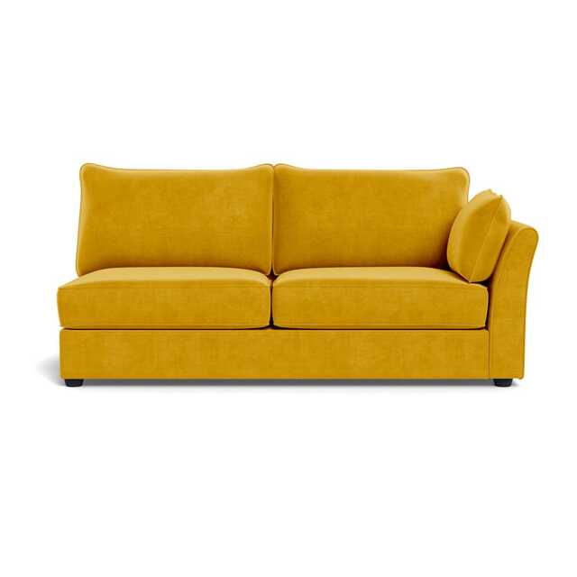 Heal's Tailor Large Right Hand Facing Corner Unit Smart Luxe Velvet Canary Black Feet