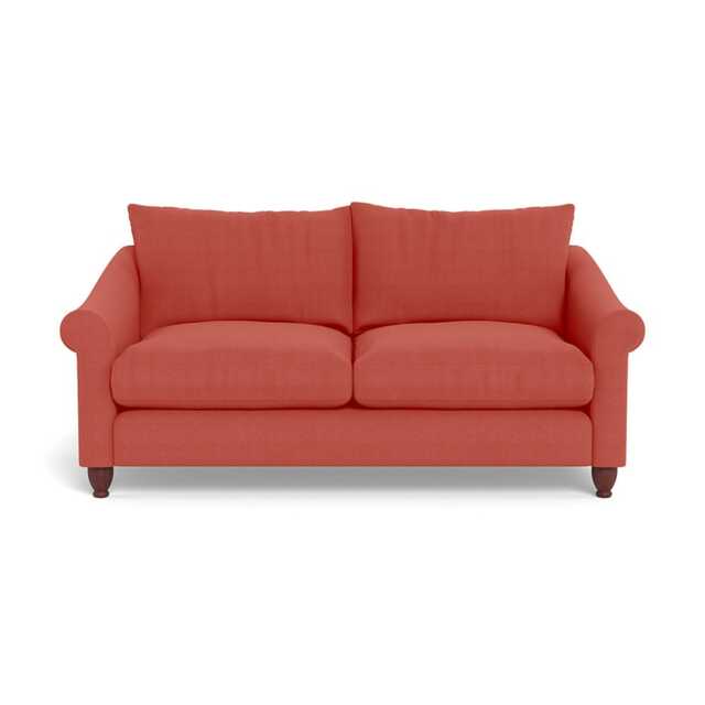 Heal's Devon 3 Seater Sofa Linen Grenadine Walnut Stained Feet