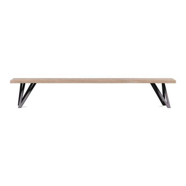Heal's Vienna Bench 240x35cm Grey Oiled Oak Natural Edge Filled