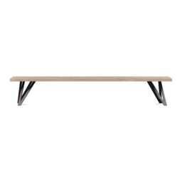 Heal's Vienna Bench 240x35cm Grey Oiled Oak Natural Edge Filled