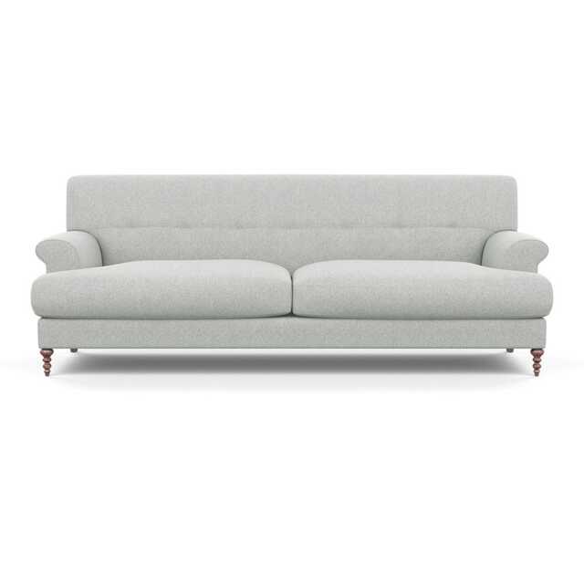 Scp Oscar 3 Seater Formal Sofa Melton Wool Limestone Walnut Feet