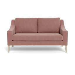 Heal's Richmond 2 Seater Sofa Smart Luxe Velvet Dusky Pink Natural Beech Feet