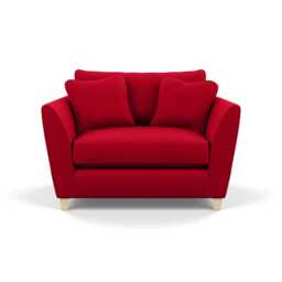 Heal's Torino Loveseat Melton Wool Red Oxide Natural Feet