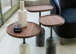 Porada Ekero Oval Side Table Grigio Carnico Base H60 - thumbnail 2