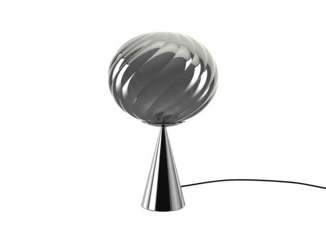 Tom Dixon Whirl LED Cone Fat Table Lamp Silver/Silver