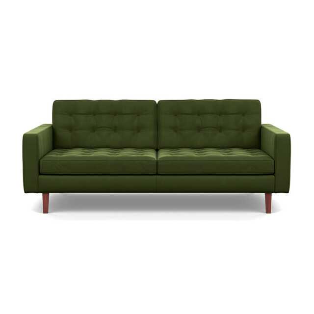 Heal's Hepburn 3 Seater Nobilis Velvet Leaf Walnut Feet - image 1