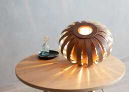 Tom Raffield Urchin Table Lamp Oak - thumbnail 2